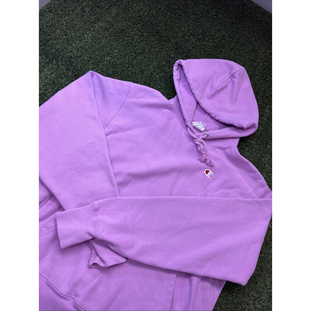 Champion Reverse Weave Hoodie Mens Pink Purple Pullover Blank Medium